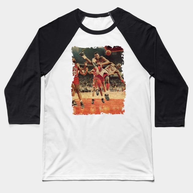 Michael Jordan Taking a Hard Foul From Rick Mahon, 1990 Baseball T-Shirt by Omeshshopart